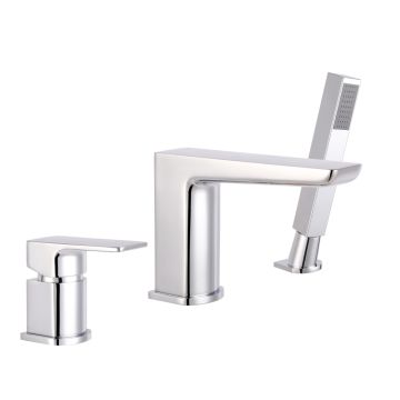 Darwin 3 Tap Hole Deck Mounted Bath Shower Mixer - Chrome