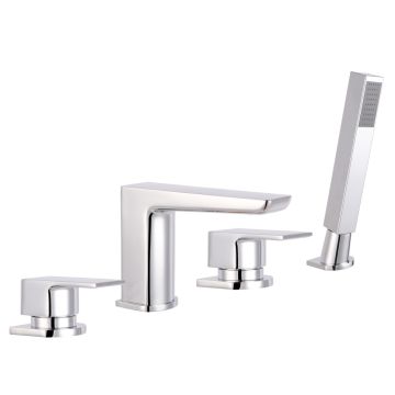 Darwin 4 Tap Hole Deck Mounted Bath Shower Mixer - Chrome