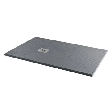 MX Minerals Slate Effect Rectangular Shower Tray 1700mm x 800mm - Ash Grey