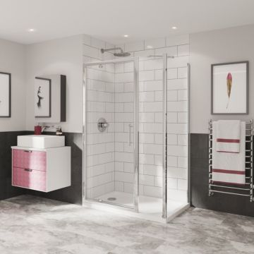 Coram Optima 6 Inline Panel Pack Chrome - Clear Glass - 600mm