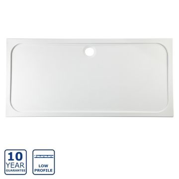 Serene Prism 45mm Rectangular Shower Tray & Waste 1700mm x 900mm - White