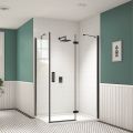 Merlyn Black Hinge and Inline Shower Door 1000mm