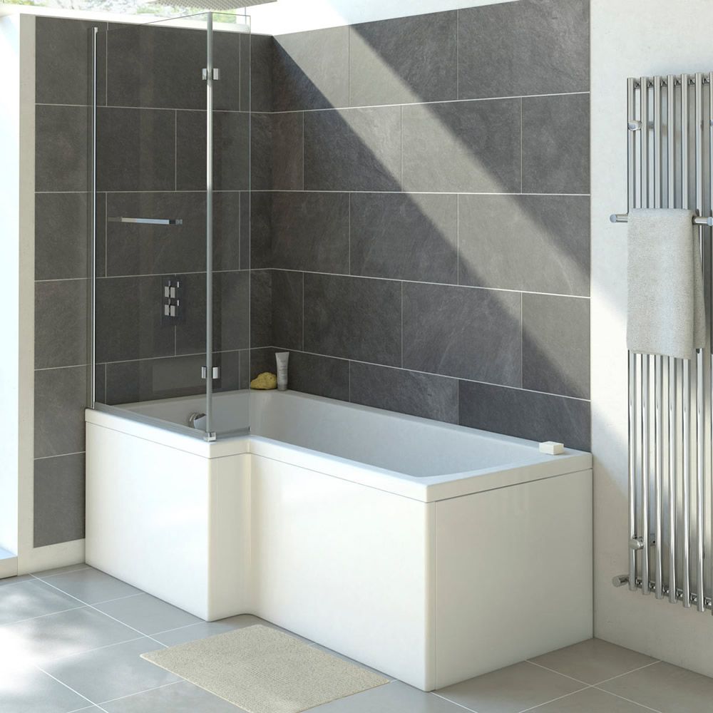 L shaped discount bath screen