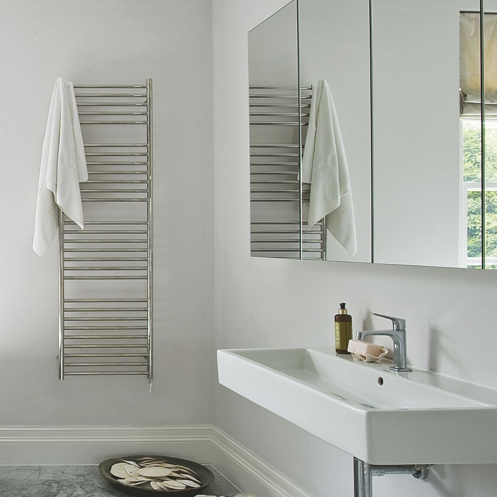 Stainless steel towel radiator 400mm 2025 wide