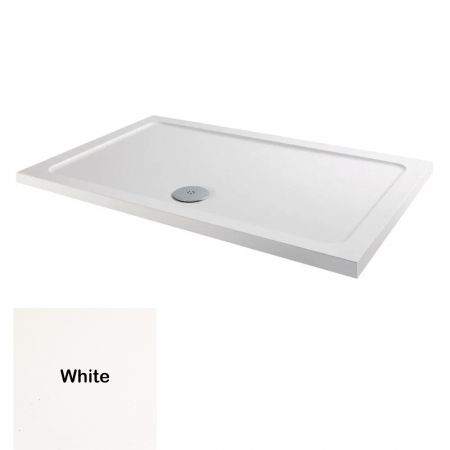 Aqua i Blanco Rectangle Shower Tray 1400mm x 700mm & Waste - White