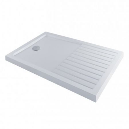 MX Elements Walk-In Low Profile Stone Resin Shower Tray with Drying Area 1600mm x 800mm