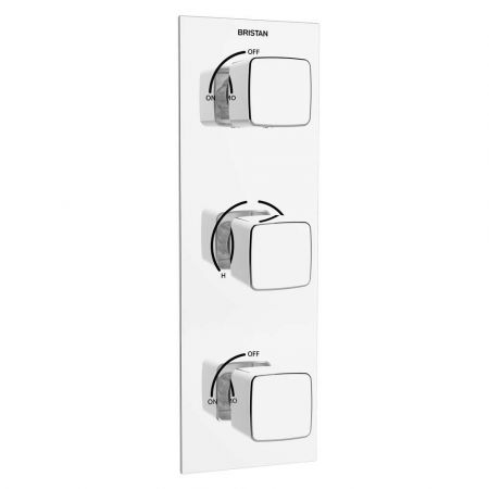 Bristan Cobalt Three Handle Control Recessed Valve with Two Outlets