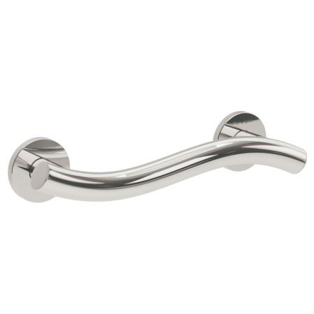 Contemporary Curved Stainless Steel Grab Rail 300mm Long 35mm Diameter - Right Hand