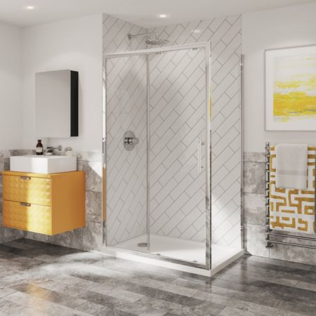 Coram Optima 6 3 Sided Shower Enclosure - 1000mm Sliding Door and 800mm Side Panels