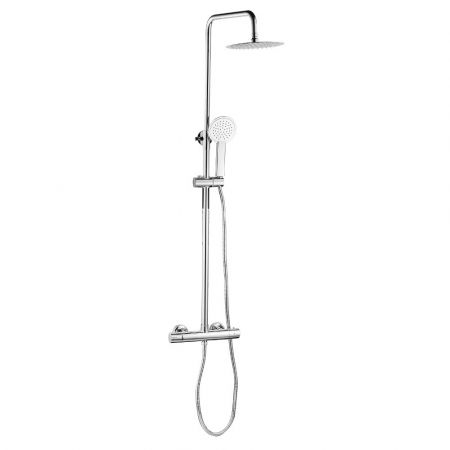 Electra Round Thermostatic Bar Shower with Round Fixed Head and Rigid Riser Rail