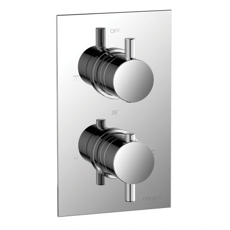 Electra Twin Round Concealed Thermostatic Shower Valve with Single Outlet