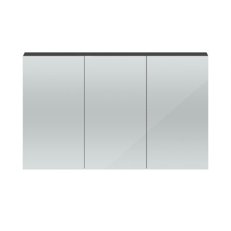 Hudson Reed Quartet 1350mm Mirror Cabinet - Gloss Grey