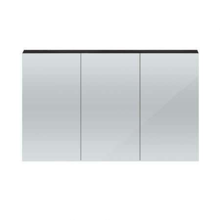 Hudson Reed Quartet 1350mm Mirror Cabinet - Charcoal Black