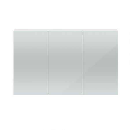 Hudson Reed Quartet 1350mm Mirror Cabinet - White Gloss