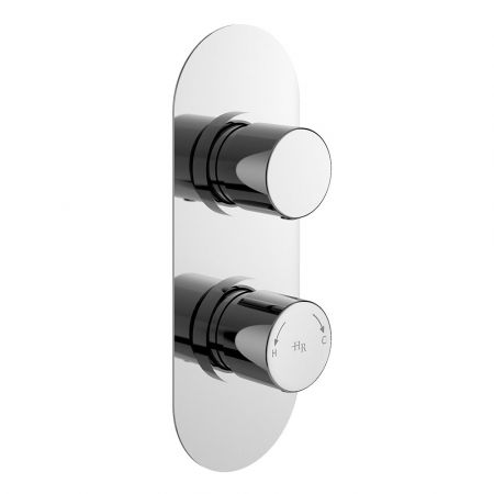 Hudson Reed Round Twin Concealed Shower Valve - Chrome