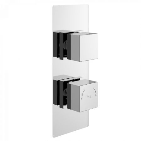 Hudson Reed Square Twin Concealed Shower Valve with Diverter - Chrome