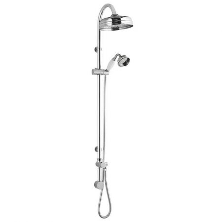 Hudson Reed Traditional Shower Riser Kit with Drencher Head, Handset and Concealed Elbow - Chrome
