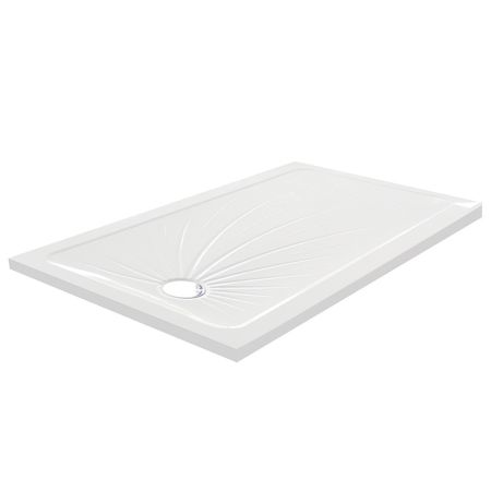 Impey Bath Replacement Rectangular Shower Tray with End Cap 1700mm x 850mm - White