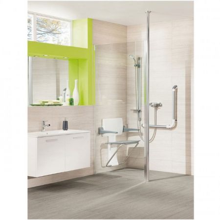 Impey Supreme Wall Braced Wetroom Glass Panel 800mm - Chrome