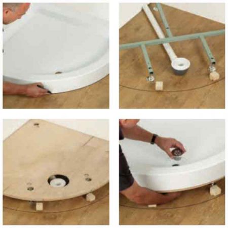 Kudos Connect 2 Curved Shower Tray 1000mm x 810mm Right Hand - White