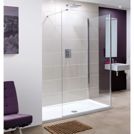 Lakes Coastline Marseilles Walk-In Enclosure 1400mm Shower Panel with End Panel & Optional Side Panel
