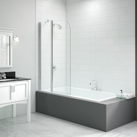 Merlyn Two Panel Curved Folding Bath Screen 900mm x 1500mm