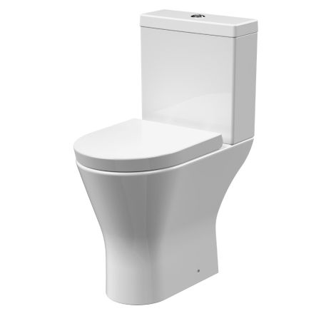 Nuie Freya Comfort Height Rimless Close Coupled Toilet With Soft Close Seat