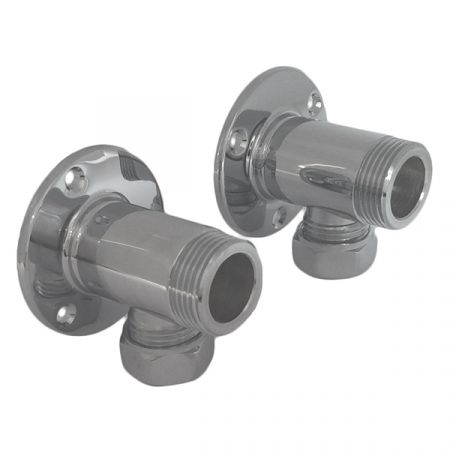 Pair of Chrome Shower Wall Plate Elbows