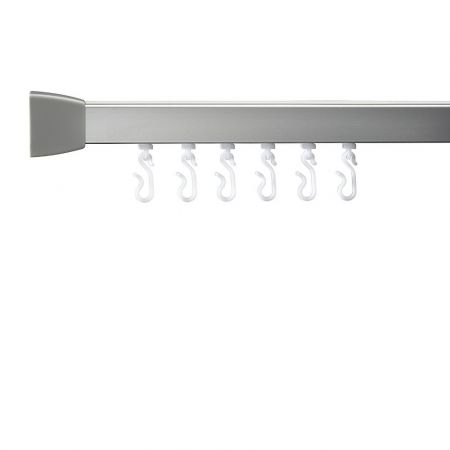 Croydex Professional Profile 800 Silver Straight Shower Rail 915mm Long