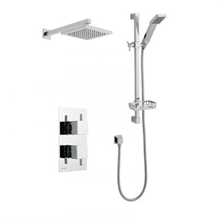 Kartell Pure Thermostatic Concealed Shower with Adjustable Sliding Rail Kit & Overhead Drencher