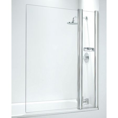 Coram 1050mm Square Bathscreen with panel - White