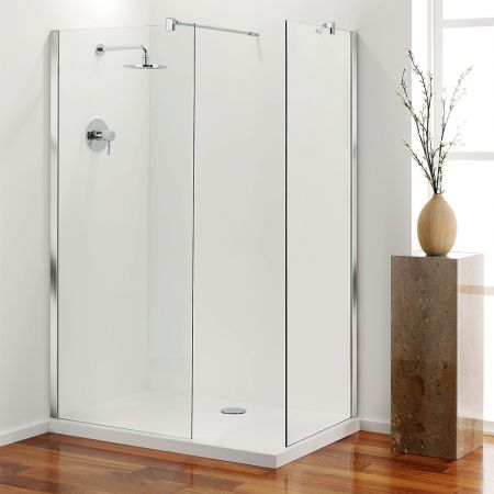 Coram Stylus End Shower Panel - Clear Glass - Chrome - 500mm