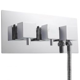 Premier Volt Twin Thermostatic Shower Valve With Diverter and Built-in Outlet