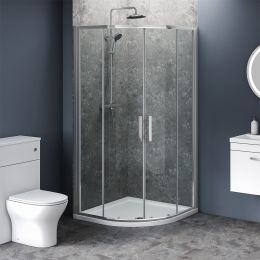 800mm x 800mm Double Door Quadrant Shower Enclosure and Shower Tray (Includes Free Shower Tray Waste)