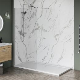 1000mm x 700mm Wetroom Shower Screens Shower Enclosure and Shower Tray (Includes Free Shower Tray Waste)