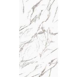 Aqua i PVC Shower Panel 1000mm wide x 2400mm High x 10mm Depth - White Marble Matt  / Grey Veined