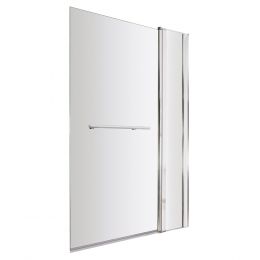 Premier 1400 x 1005mm Square Bath Screen with Fixed Panel & Rail