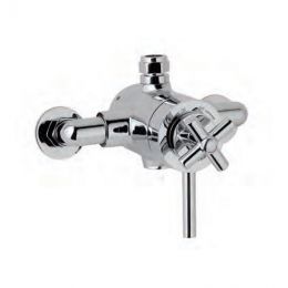 Eastbrook Exposed Single Outlet Thermostatic Cross Head Shower Mixer - Chrome