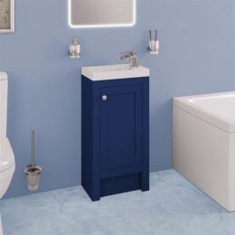 Eastbrook Hardwick Traditional Cloakroom 390mm Cabinet & Basin - Matt Cobalt Blue