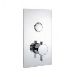 Eastbrook Round Single Outlet Thermostatic Push Button Shower Mixer - Chrome