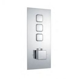 Eastbrook Square Three Outlet Thermostatic Push Button Shower Mixer - Chrome