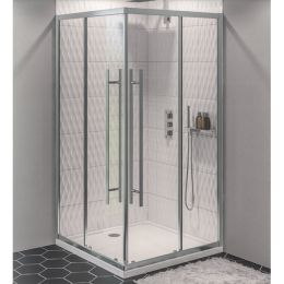 Eastbrook Vantage 2000 Offset Corner Entry Shower Enclosure 900mm x 760mm - Silver