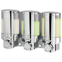 Euroshowers Aviva Wall Mounted Triple Soap Dispenser - Chrome 