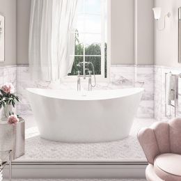 Harrogate Aruba Freestanding Bath 1700mm x 800mm - Gloss White