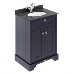 Hudson Reed Old London 600mm Cabinet & 1TH Basin with Black Marble Top - Twilight Blue