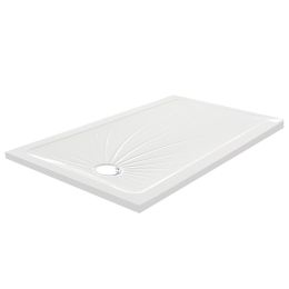 Impey Bath Replacement Rectangular Shower Tray with End Cap 1700mm x 750mm - White