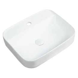 Kartell Karlo 500mm 1 Tap Hole Square Countertop Basin - White