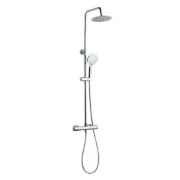 Kartell Plan Thermostatic Bar Shower Mixer with Riser Rail Kit & Fixed Head - Chrome