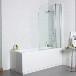 Kartell Koncept Curved Bath Screen with Extension Panel 1400mm x 1000mm