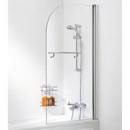 Lakes Classic Curved Bath Screen 1400mm x 800mm with Towel Rail
